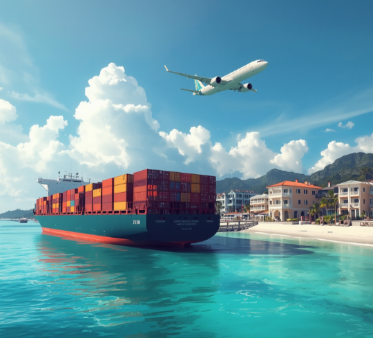 ship and flight flight hotel cargo